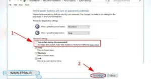 راه اندازی سریع را روشن کنید برای هنگ ویندوز 10 در تنظیمات 